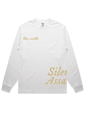 White Long-Sleeve Silent Assassin Aesthetic Tee